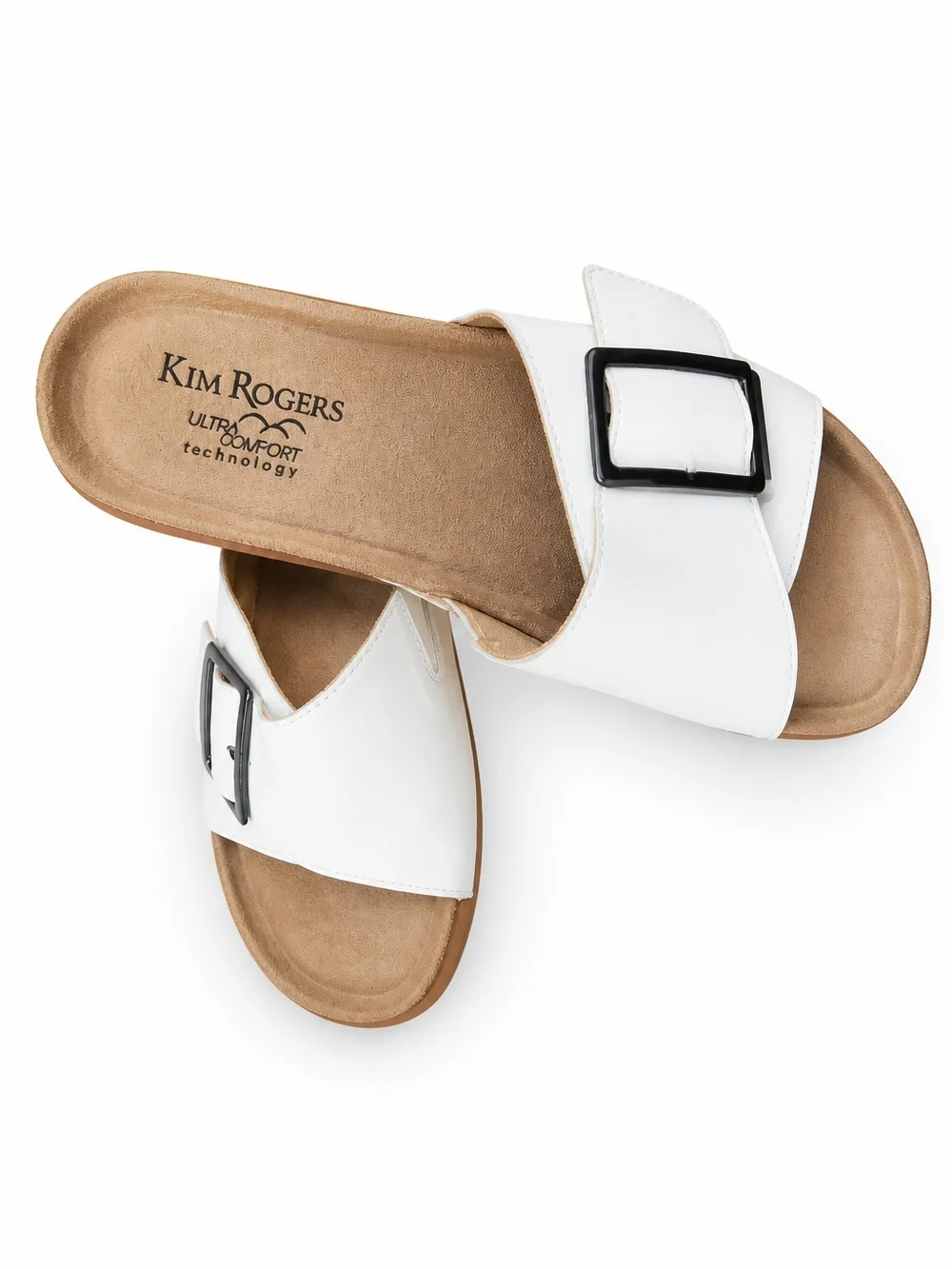 Kim Rogers Slide Sandals Ultra Comfort Technology White Size 8